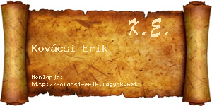 Kovácsi Erik névjegykártya